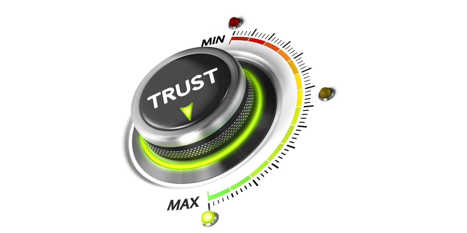 A button with the word trust on it
