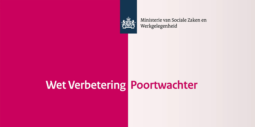 De woorden 'Wet Verbetering Poortwachter' op een licht- en donkerroze achtergrond