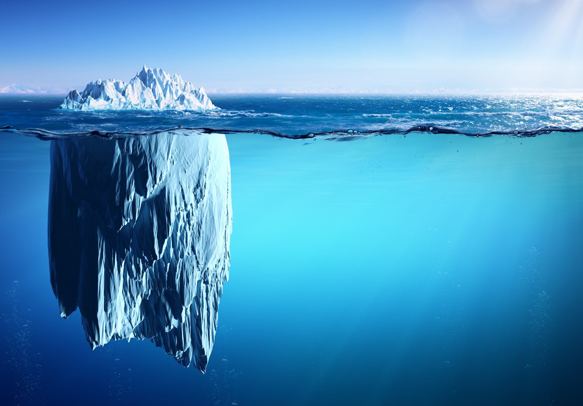 emotie-ijsberg: 1/10de boven het water en 9/10de onder het water