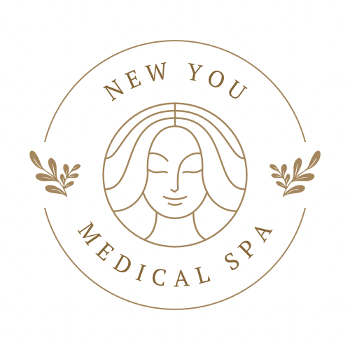 New York Medical Spa logo in gold with a stylized face and laurel leaves