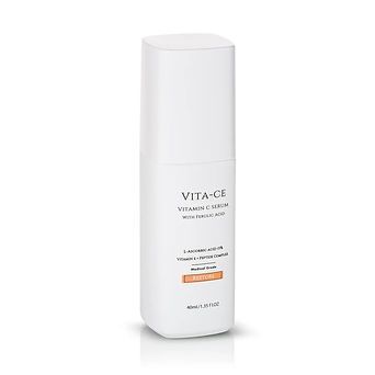 White VITA-CE Vitamin C face serum bottle on a plain background