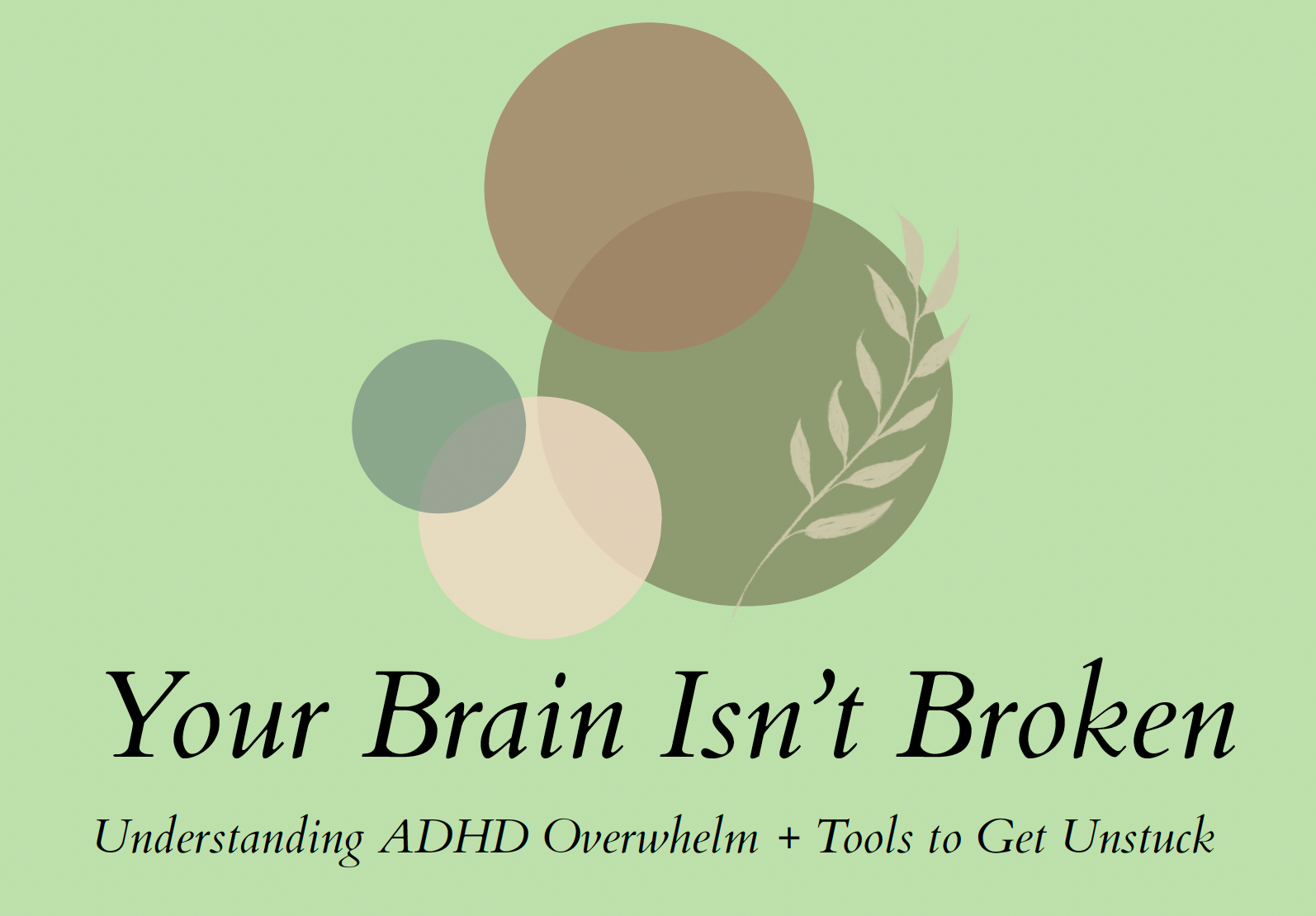 Green graphic with circles, text: 