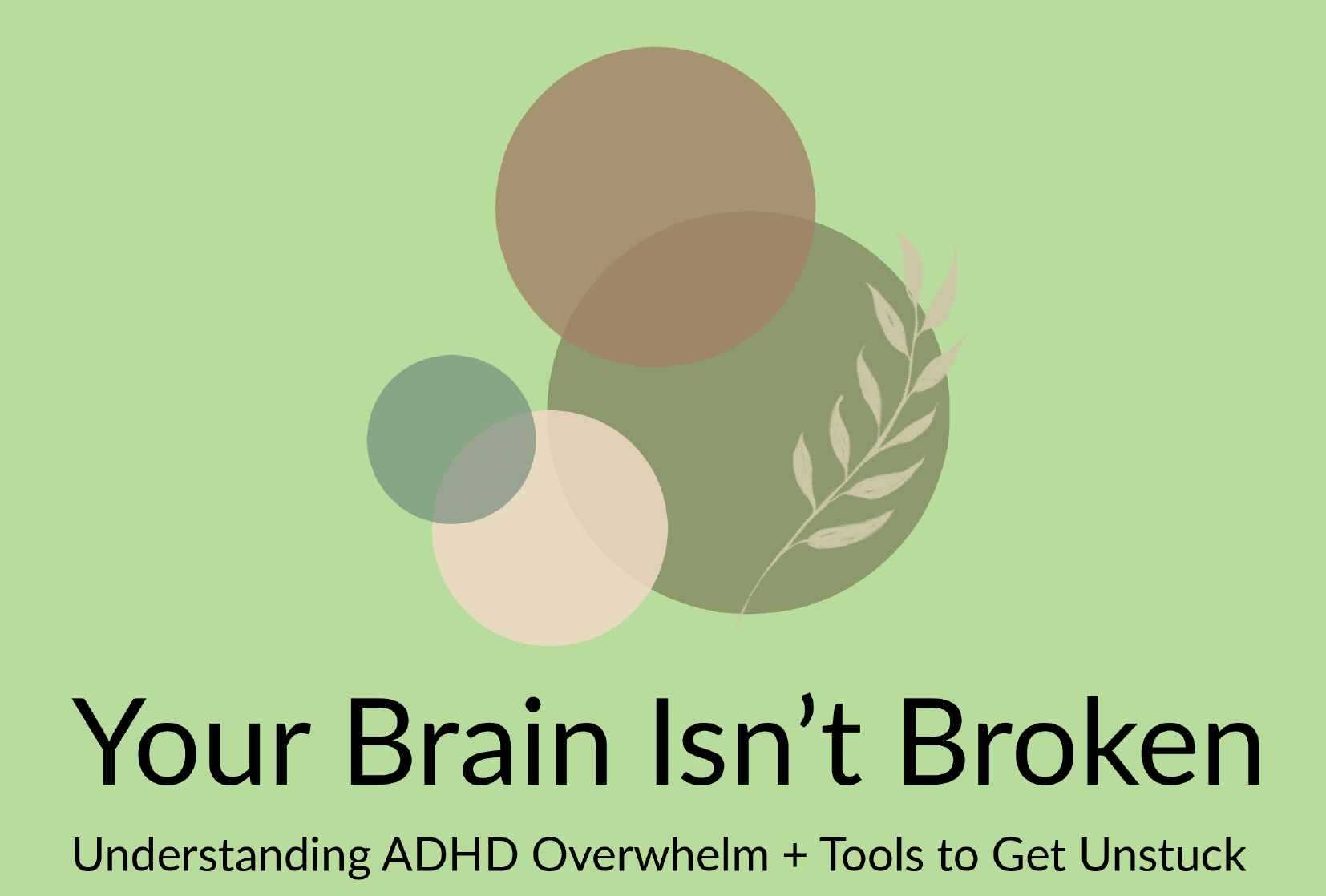 Green graphic with circles, text: 