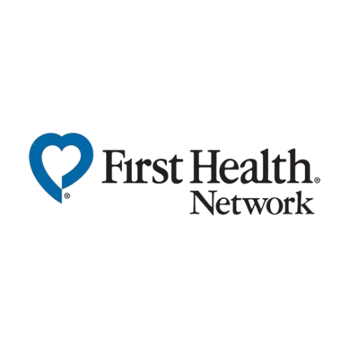 First Health Network logo: Blue heart icon next to the text 