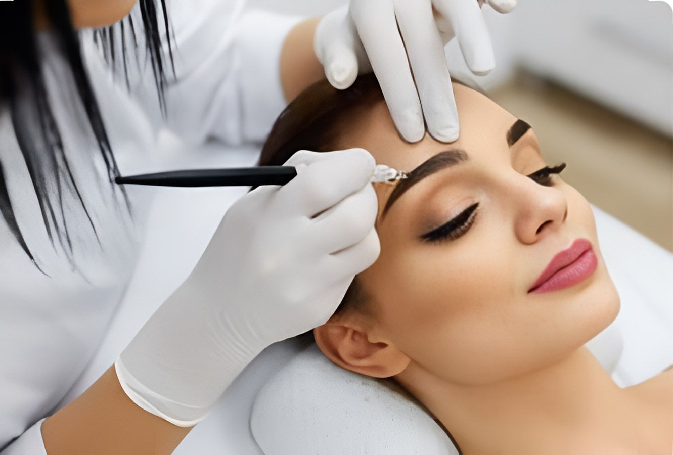 A Woman Is Getting A Permanent Makeup Tattoo On Her Eyebrows — Beauty & Laser by Sarah in Long Jetty, NSW