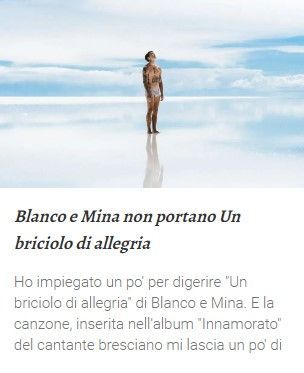 Blanco e Mina non portano Un briciolo di allegria