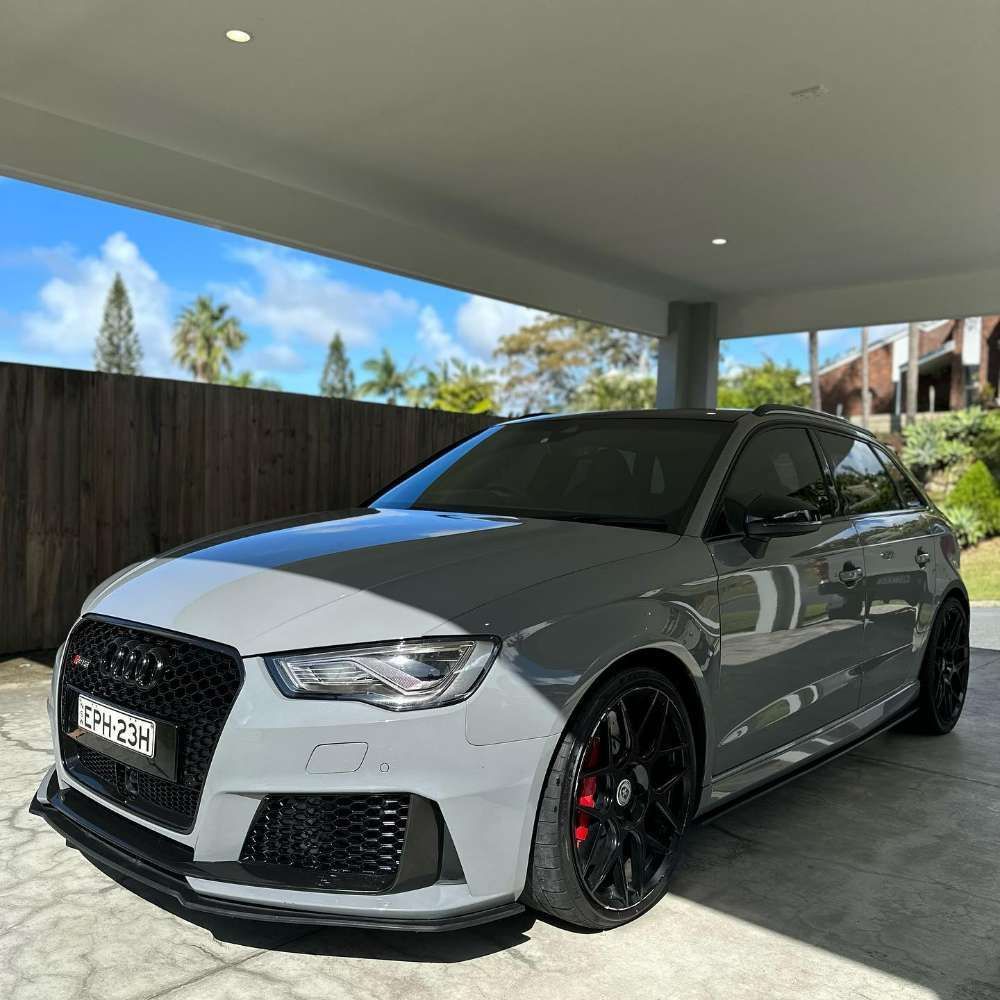 Gray Audi RS3 Parked Under a Carport — Remedy Mobile Car Detailing in Gold Coast, QLD