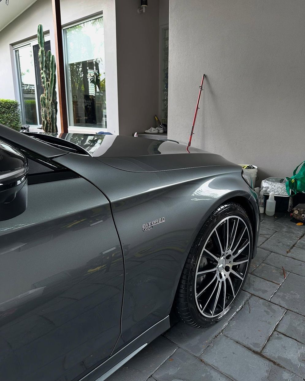 Gray Mercedes-Benz Sedan Parked in A Driveway, Next to A Building — Remedy Mobile Car Detailing in Tweed Heads, NSW