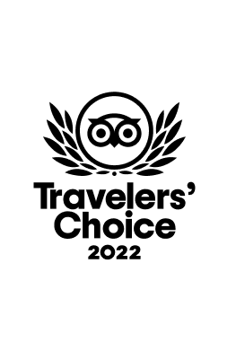 El logo de Travelers Choice 2022 es blanco y negro.