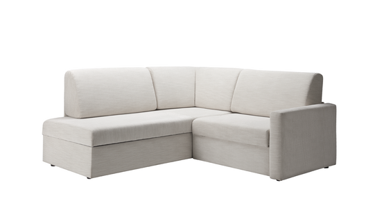 Ein weißes Sofa auf weißem Hintergrund.