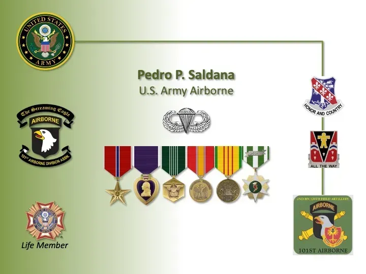 Pedro p. saldana is a u.s. army airborne