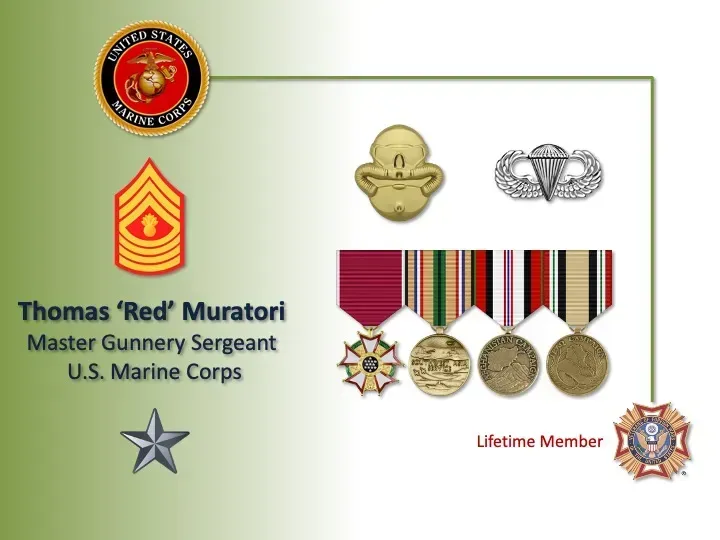 Thomas red muratori master gunnery sergeant u.s. marine corps medals