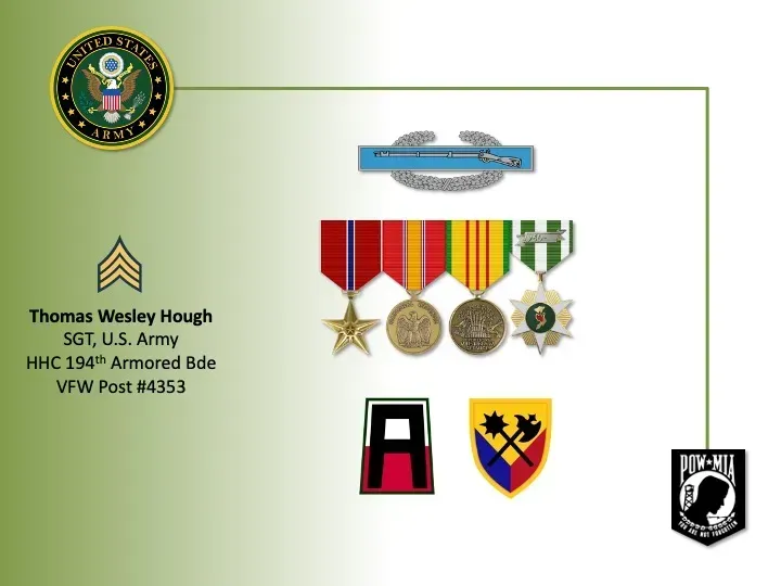 Thomas wesley hugh sgt u.s. army hhc 1999 armored ride vfw post #4355