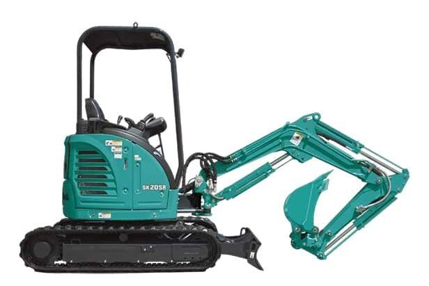Teal Mini Excavator with Bucket Extended Tracks on Ground — Forecast Machinery in Yarrawonga, NT