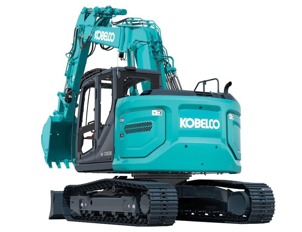 Teal Kobelco Excavator with Black Tracks and A Bucket — Forecast Machinery in Yarrawonga, NT
