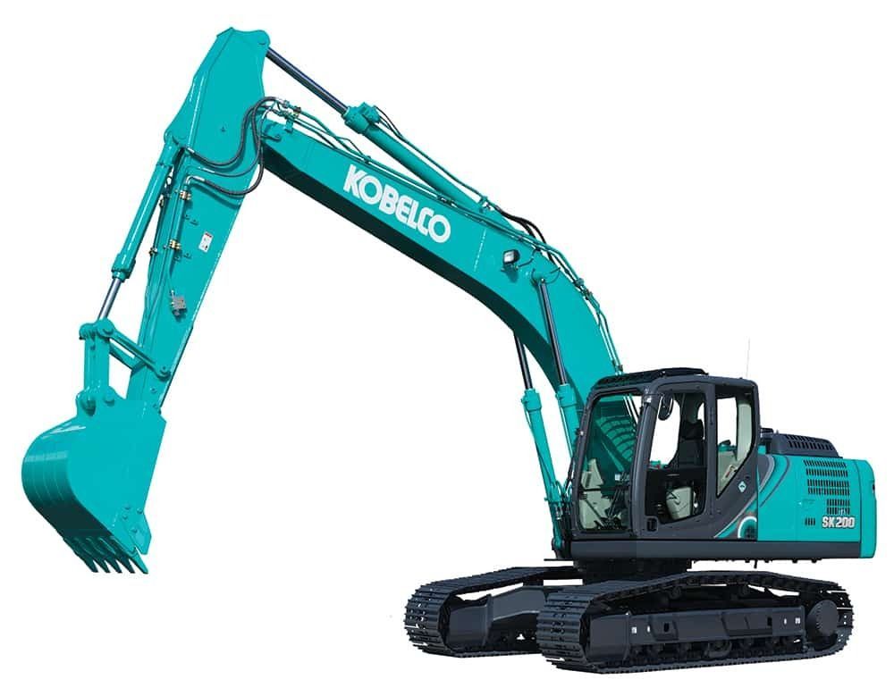 Teal Kobelco Excavator with Black Tracks and Cab — Forecast Machinery in Yarrawonga, NT