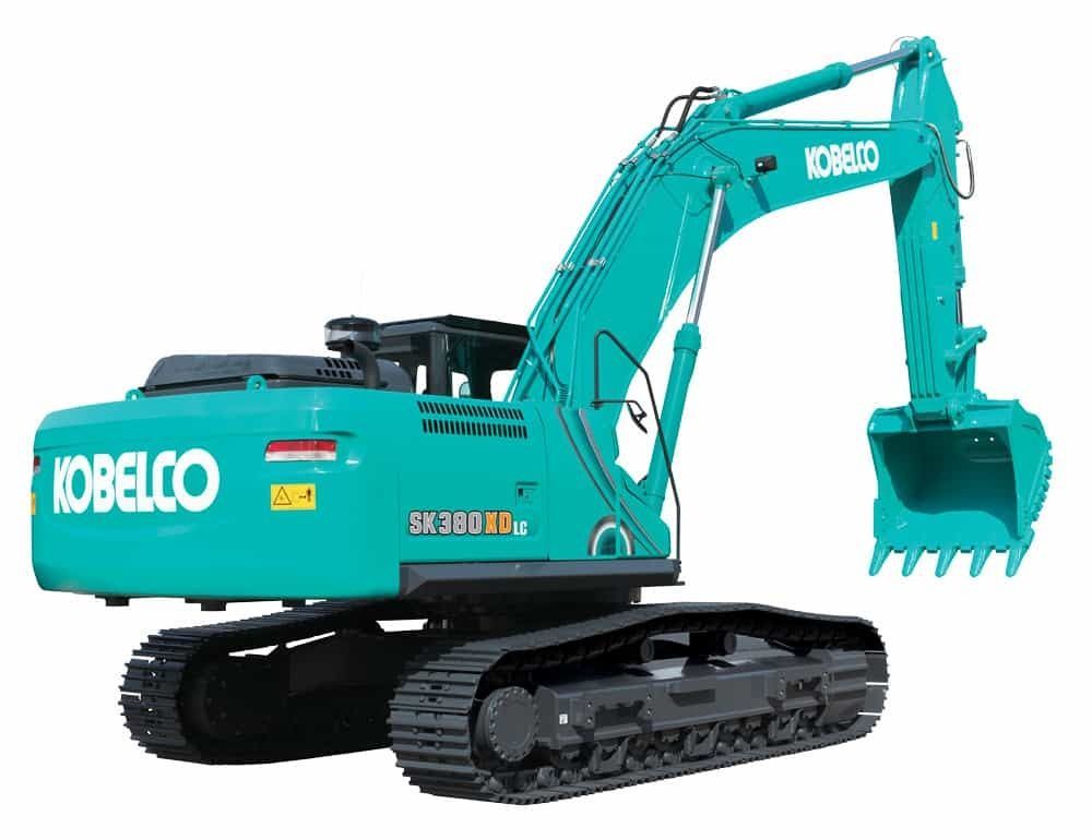 Teal Kobelco Excavator with Black Tracks and Bucket — Forecast Machinery in Yarrawonga, NT