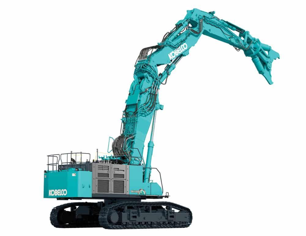 Teal Kobelco Excavator with Demolition Shears — Forecast Machinery in Yarrawonga, NT