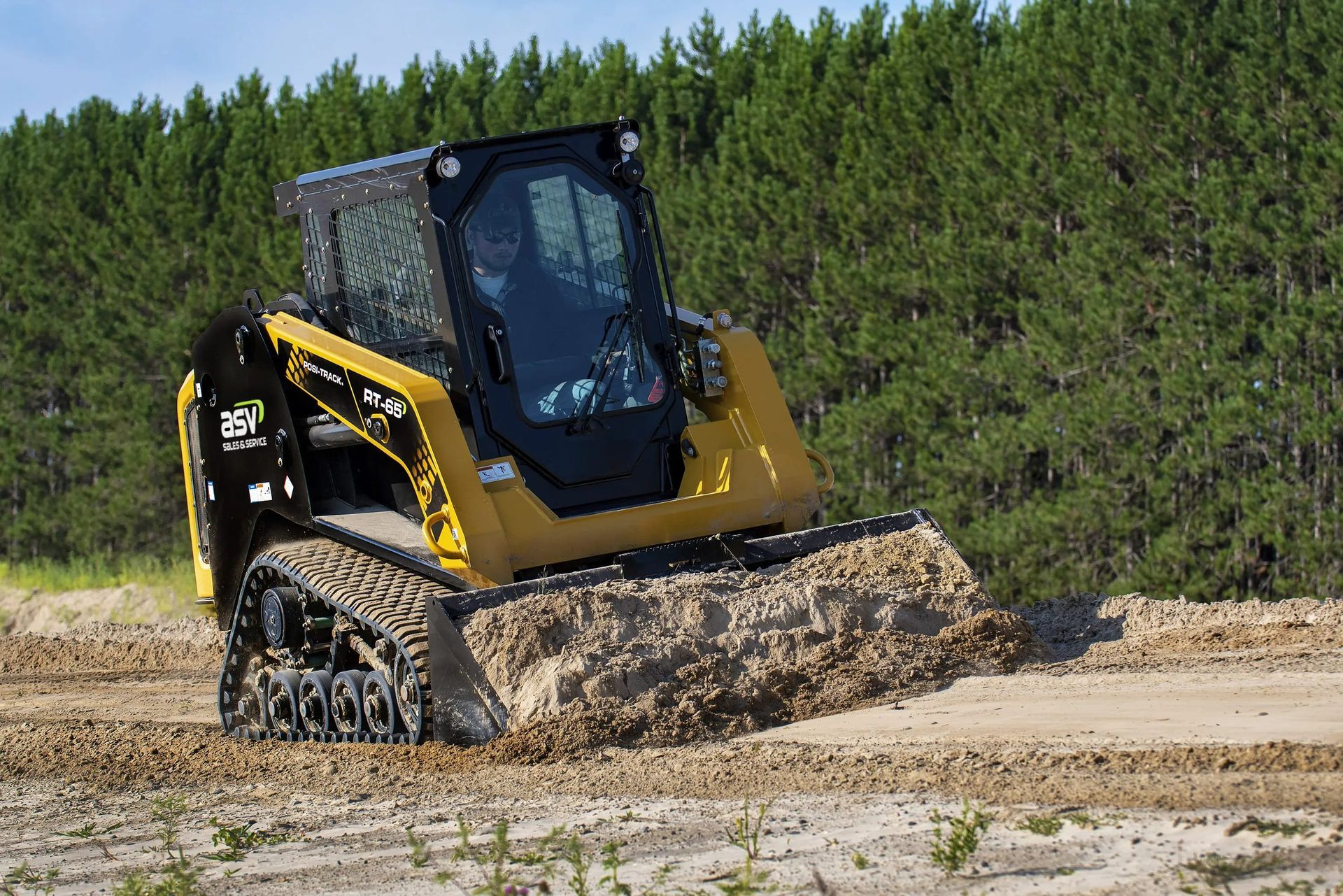 Yellow and Black ASV RT-50 Compact Track Loader with Bucket — Forecast Machinery in Yarrawonga, NT