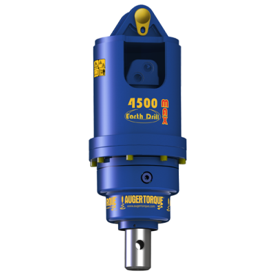 Blue and yellow Auger Torque earth drill — Forecast Machinery in Yarrawonga, NT