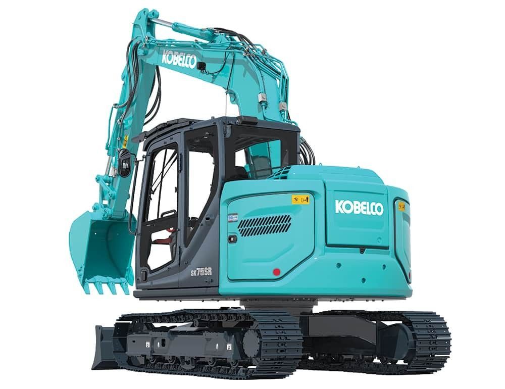 A Teal Kobelco Excavator with Black Tracks and A Raised Arm — Forecast Machinery in Yarrawonga, NT
