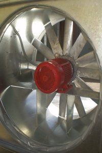 duct fan with red cap