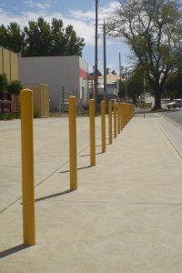 yellow metal poles