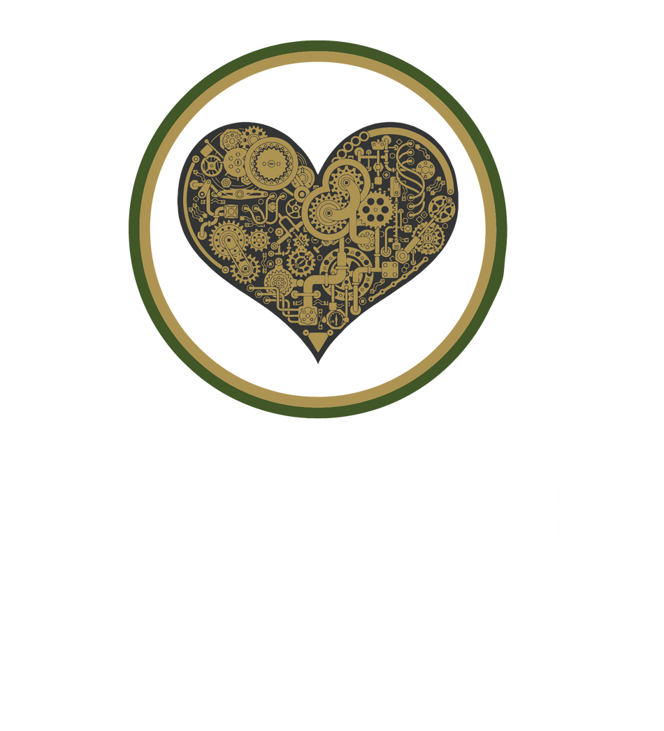 Een logo voor hillhouse clinics met een hart in een cirkel