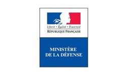 Logo du ministère français de la Défense : drapeau tricolore avec emblème et texte « Ministère de la Défense ».
