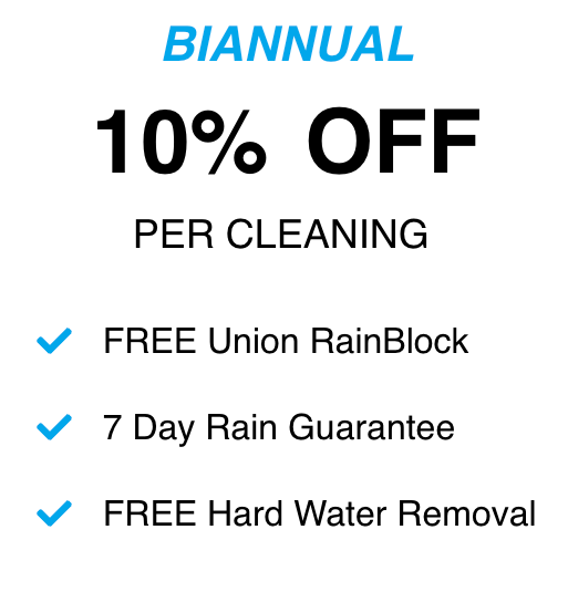 A sign that says annual 10 % off per cleaning
