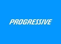 Progressive logo in white text on a blue background.