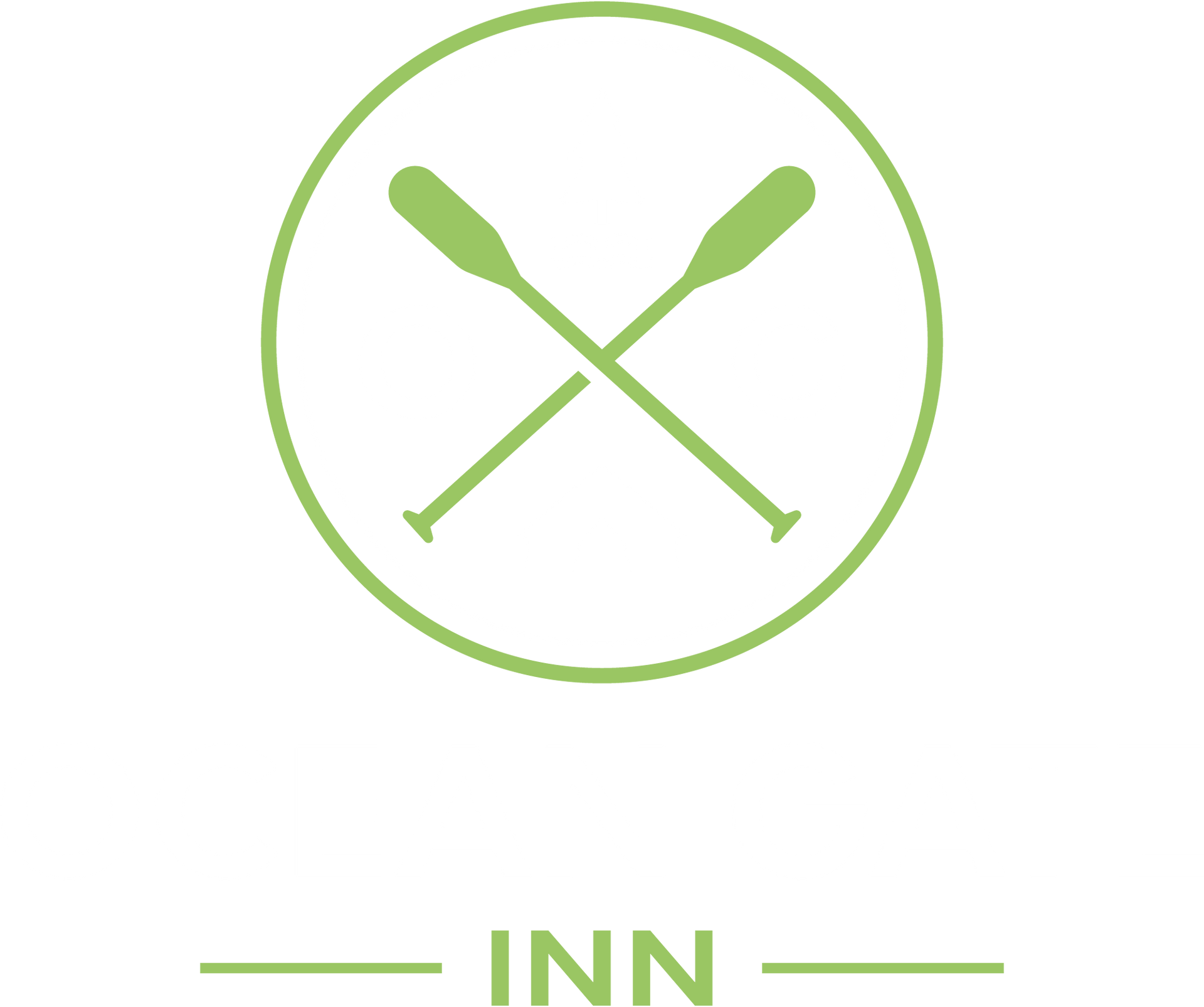 Green crossed oars inside a circle, over the word 