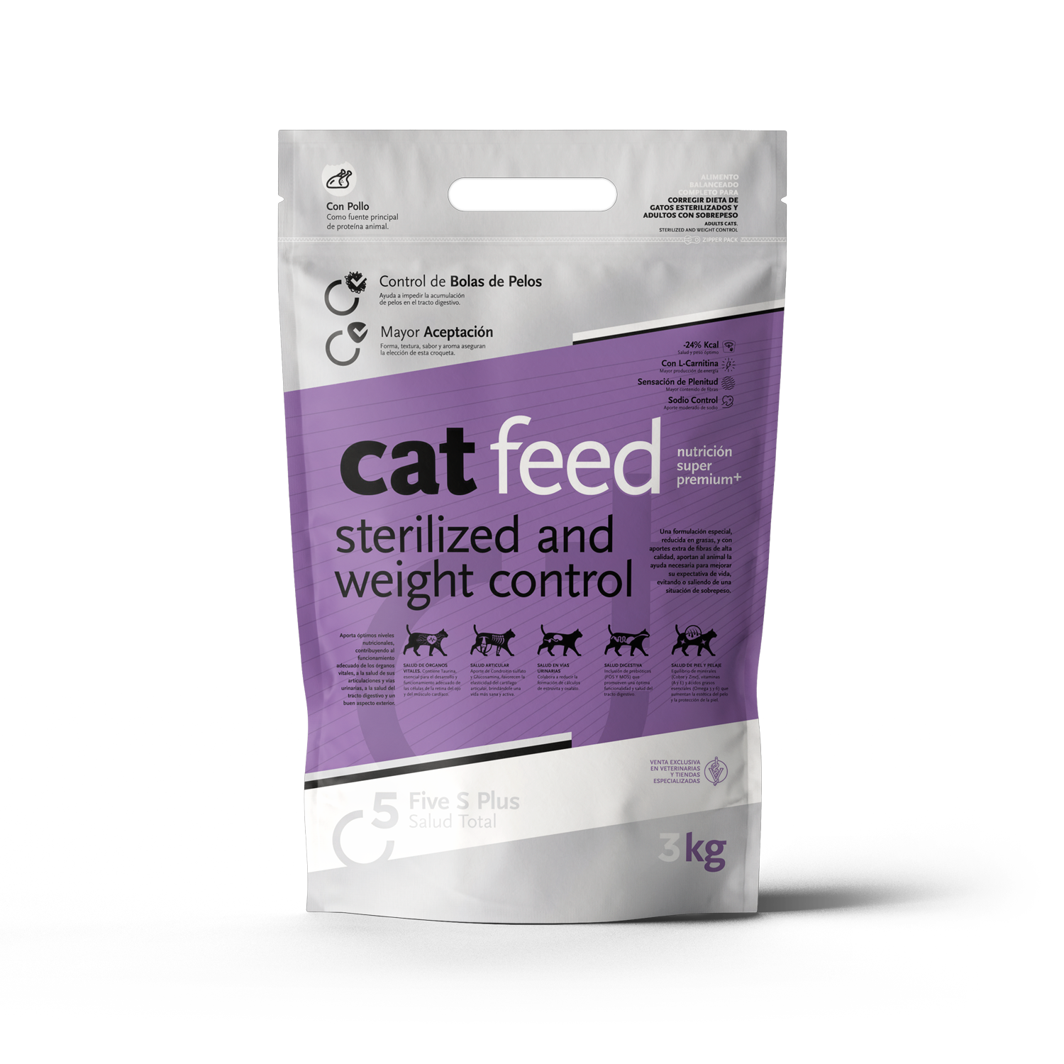 Cat feed gato esterilizado/control peso x 3 kg