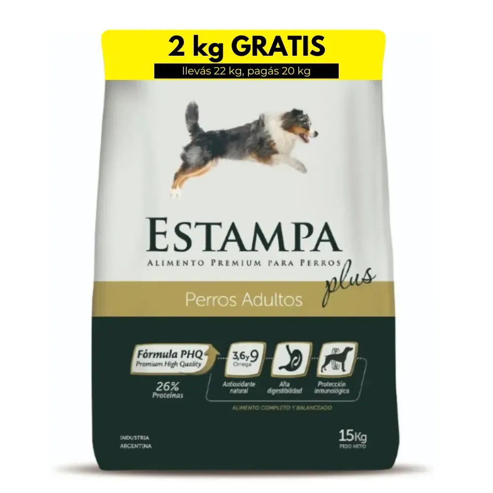 Estampa Plus perro adulto x 20 + 2 kg de regalo