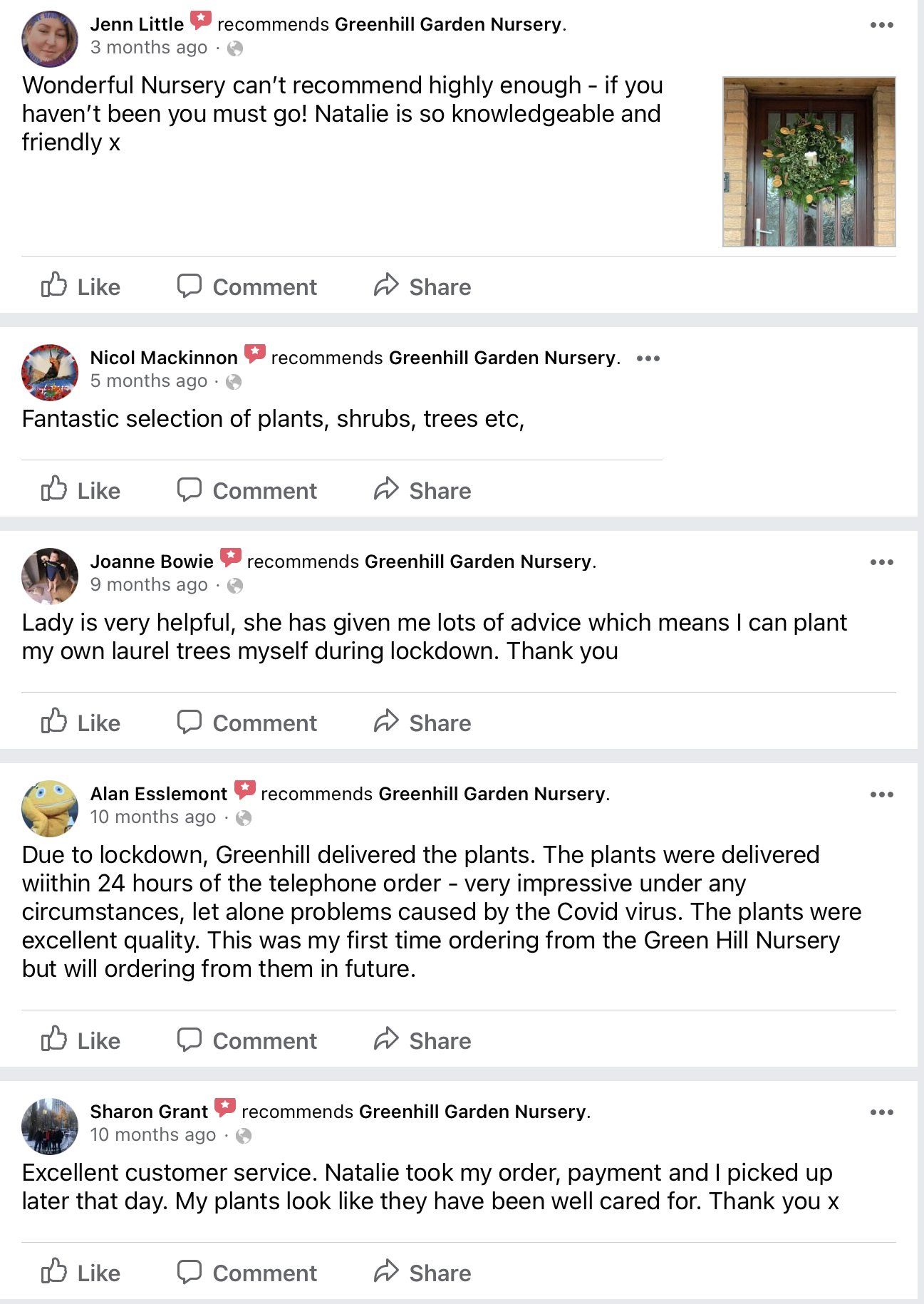 Facebook reviews of Greenhill Garden Nursery