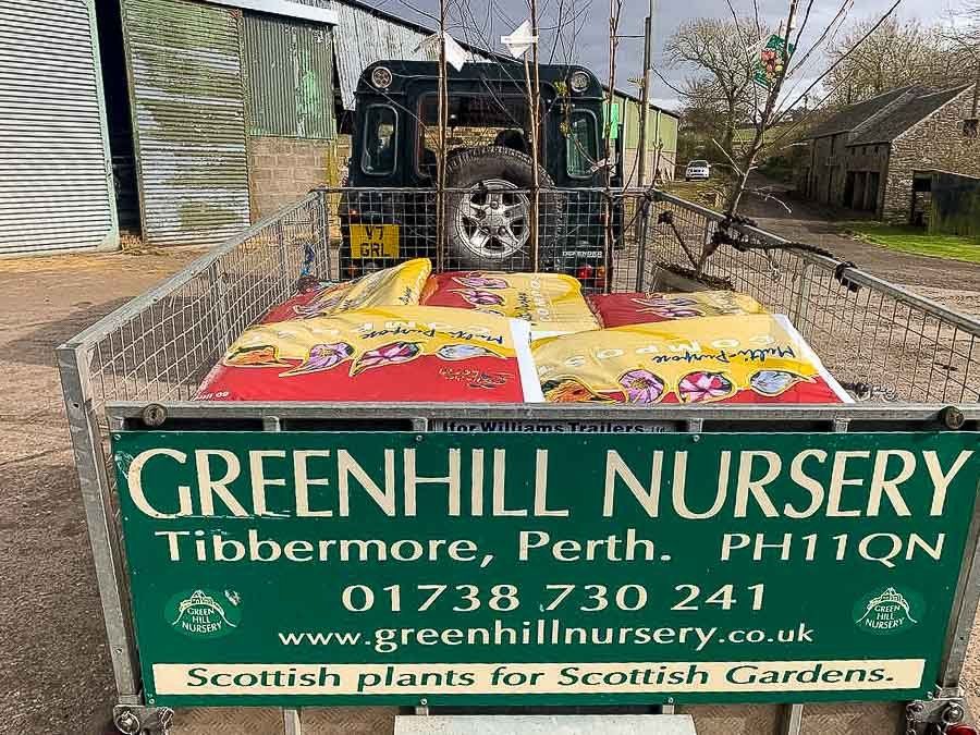 Delivery of compost  from Greenhill garden nursery Perthshire