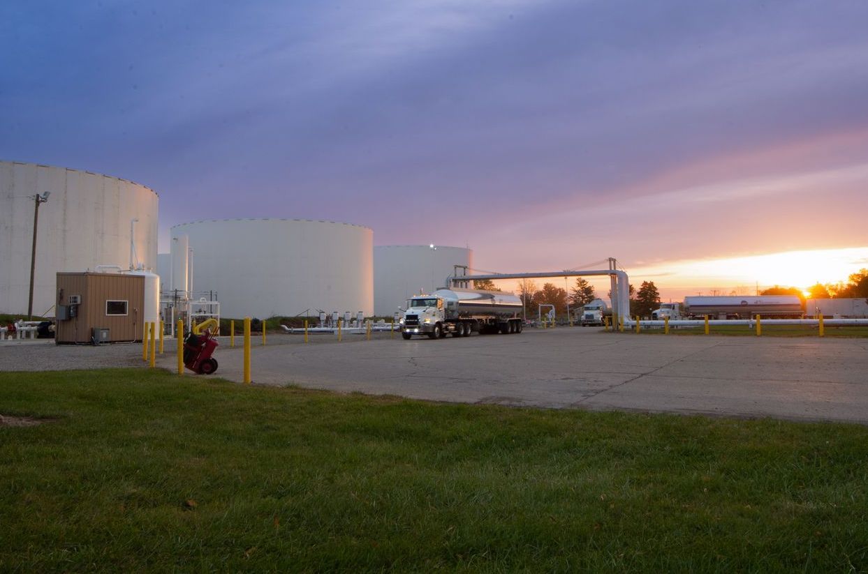 USPP Truck driving in the sunset