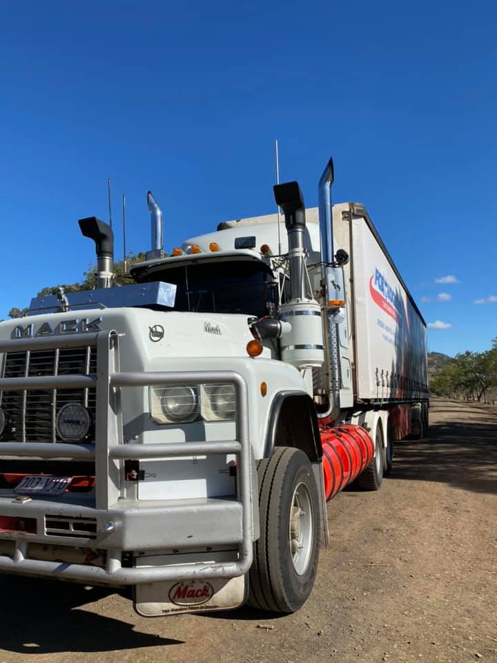 White Truck With Container — Logistics In Mount Isa, QLD