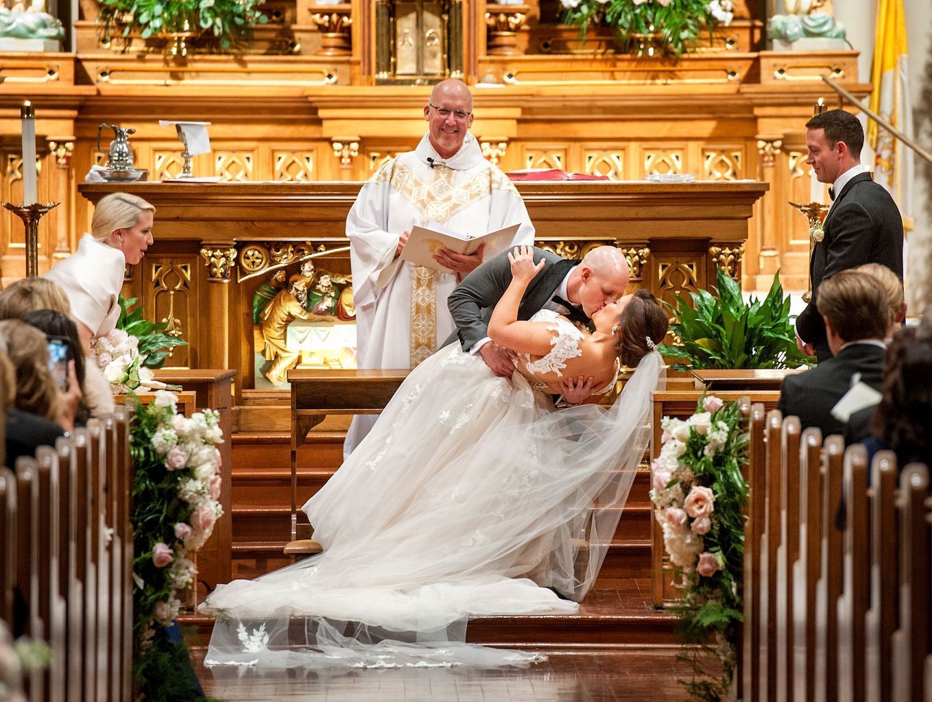 Groom Kissing the Bride