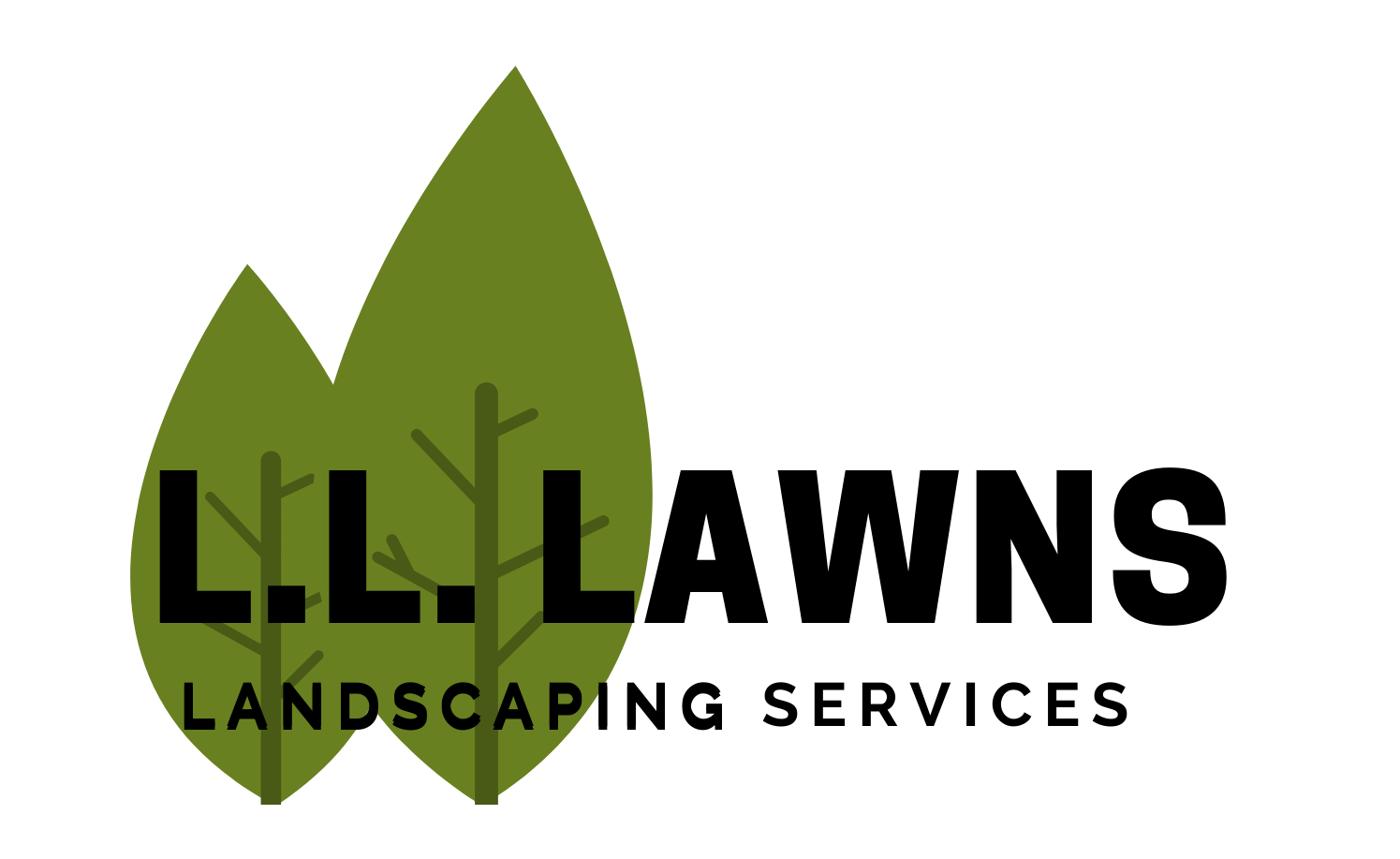 A logo for l.l. lawns landscaping services