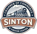 Sinton Chamber of Commerce logo featuring a train, with text