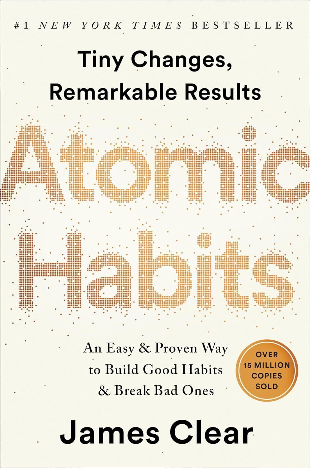 The cover of the book atomic habits by james clear.