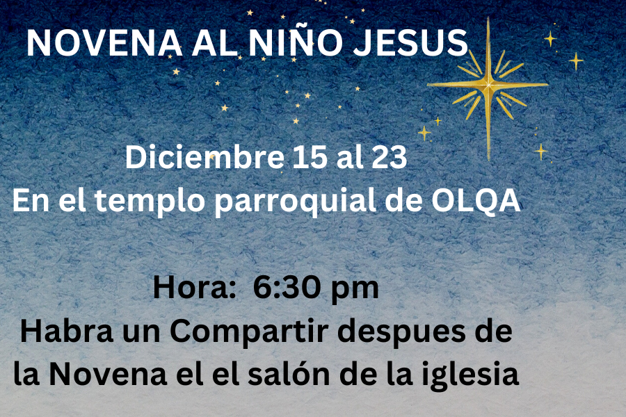 An advertisement for novena al niño jesus in spanish
