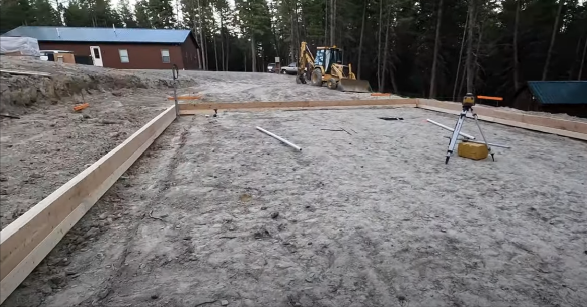 Garage foundation formed