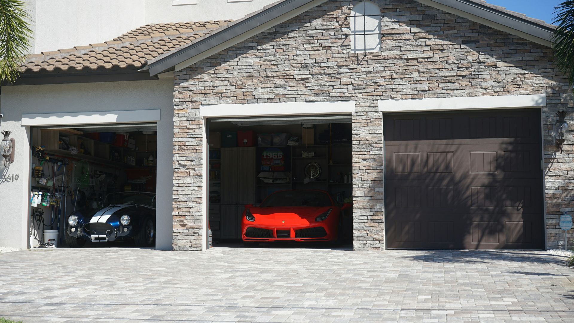 Newly built 3-car garage