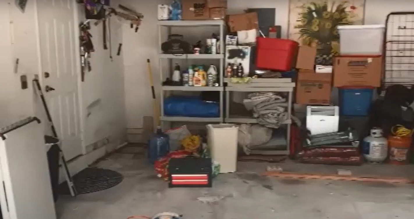 Garage before renovation and reorganization