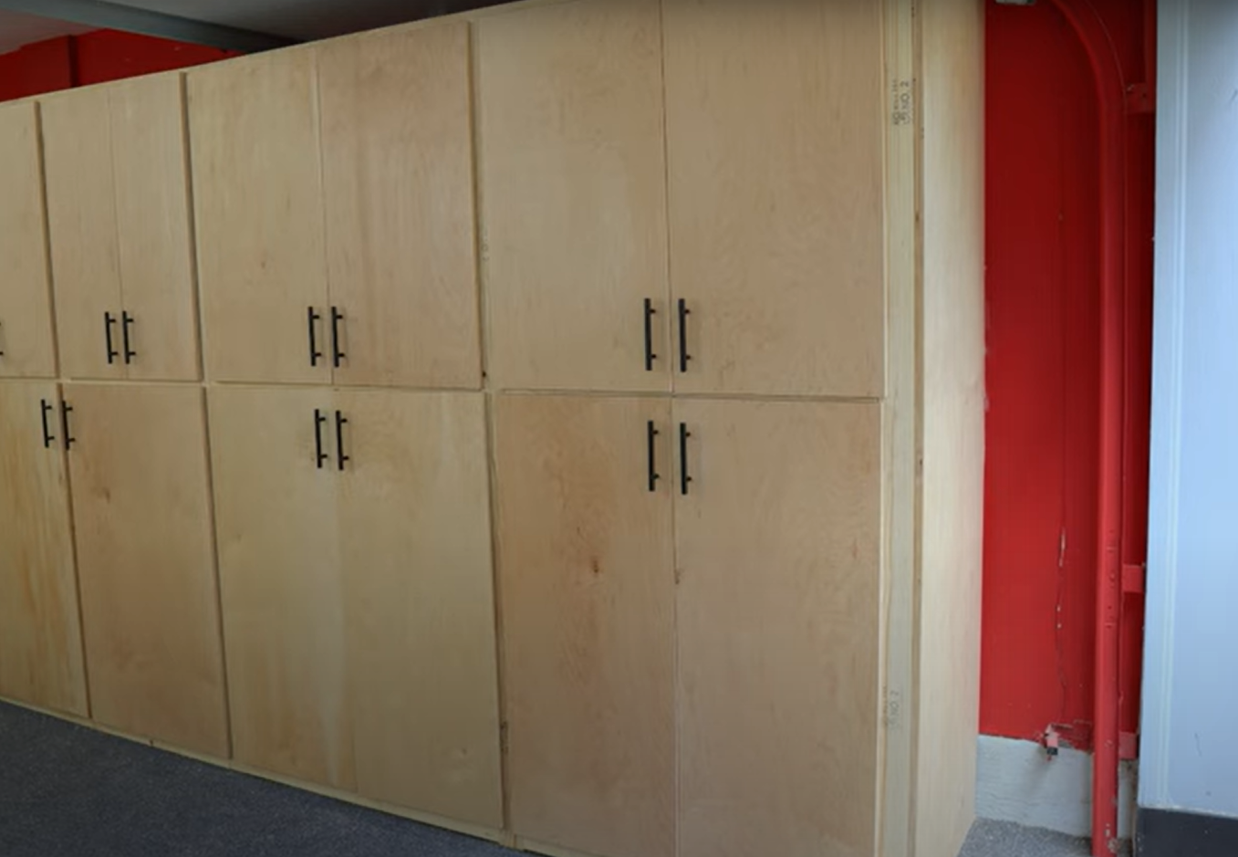 Finished cabinets built for garage renovation job.