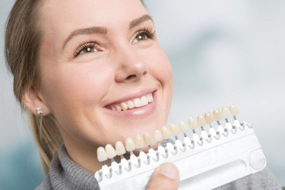 Woman having her teeth whitened at Laura S. Harkin DMD in New Holland PA