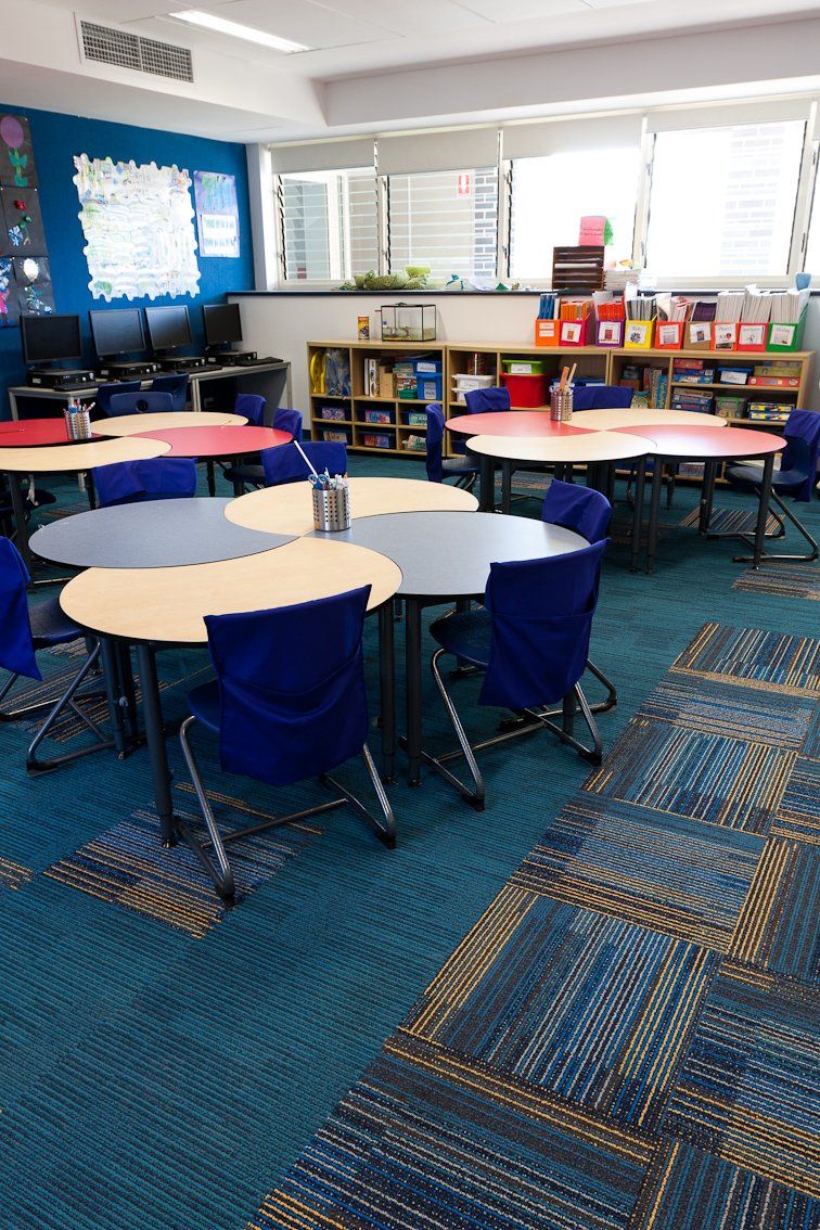 View of installed commercial flooring