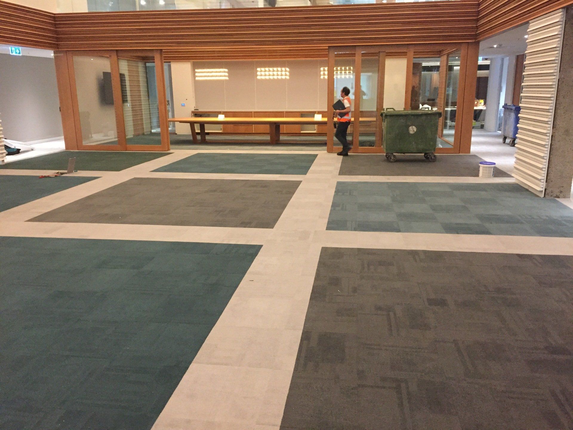 View of installed commercial flooring